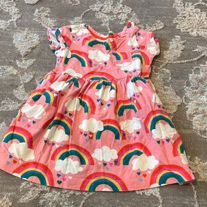 Mini Boden Pink Dress with Colorful Rainbows